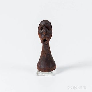 Eskimo Carved Wood Human Head