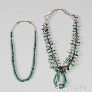Two Southwest Turquoise and Shell Necklaces