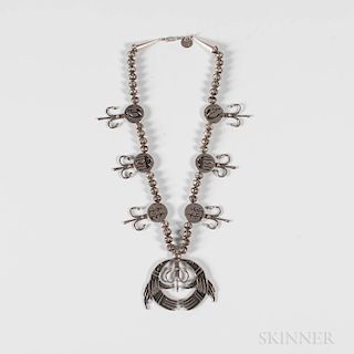 Southwest Silver Squash Blossom Necklace