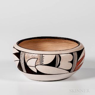 Contemporary Hopi Polychrome Pottery Bowl