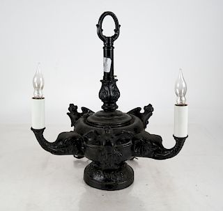 Hanging Oil Lamp, Grand Tour, Figural