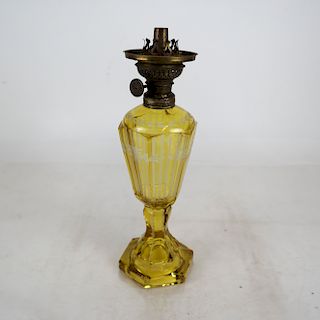 Etched Glass Oil Lamp