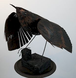 Arthur MOSES (American): Copper Bird with Pedestal