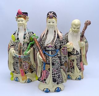 GROUP 3 CARVED CHINESE WISE MEN 