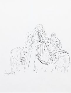 John Farnsworth
(American, b. 1941)
Three Indian Women on Horses, 1976