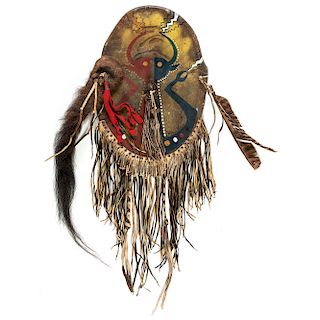 Dennis Eagle Horse (Lakota Sioux, 20th Century) Painted Shield 
