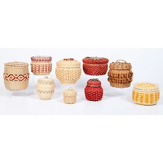Jamie Brown (Potawatomi, 20th century) Split Ash Baskets, PLUS
