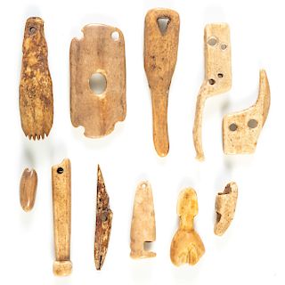 Collection of Alaskan Eskimo Fossilized Ivory Implements
