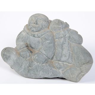 Alaskan Eskimo Carved Soapstone Sculpture, From The Harriet and Seymour Koenig Collection, NY