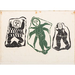 Inuit Woodcut Print, From The Harriet and Seymour Koenig Collection, New York