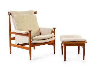Finn Juhl
(Danish, 1912-1989)
Bwana Lounge Chair and OttomanFrance & Daverkosen, Denmark