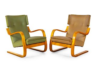 Alvar Aalto
(Finnish, 1898-1976)
A Pair of Model 36 Lounge ChairsFinmar, Finland