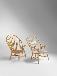 Hans Wegner
(Danish 1914-2007)
Pair of Peacock Lounge Chairs P.P. Mobler, Denmark