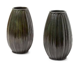 Just Andersen
(Danish, 1884-1943)
Pair of Vases, c. 1930
Guldsmedsaktiebolaget (GAB), Sweden