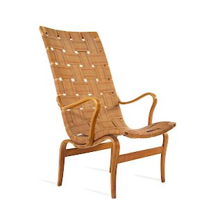Bruno Mathson
 (Swedish, 1907-1988)
Pernilla High-Back Lounge Chair Karl Mathsson, Sweden