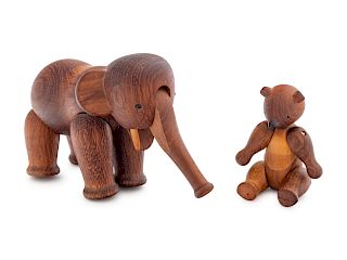 Kay Bojesen
(Danish, 1886-1958)
Bear and Elephant Animal Figures Bojesen Workshop, Denmark
