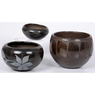 Darrin Aguilar (Kewa, 20th century) Blackware Pottery, PLUS