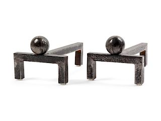 Modernist
France, 20th Century
Pair of Andirons, c. 1940