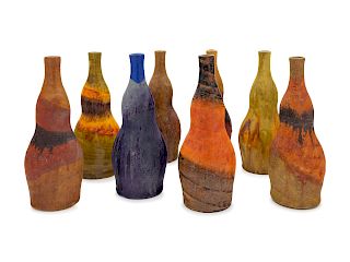 Marcello Fantoni
(Italian, 1915-2011)
Eight Gourd-Form Bottle Vases Raymor / Bitossi