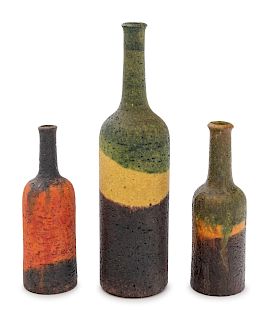 Marcello Fantoni
(Italian, 1915-2011)
Three Bottle Vases Bitossi / Raymor