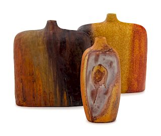 Marcello Fantoni
(Italian, 1915-2011)
Three Bottle Form Vases Bitossi / Raymor