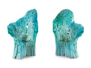 Yves Boucard 
(Swiss, b. 1953)
Pair of Manu and Elle High Back Chairs, c. 2000