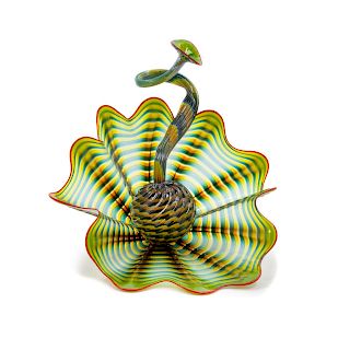 Dale Chihuly
(American, b. 1941)
Parrot Green Two Piece Set, 2001 Portland Press Edition