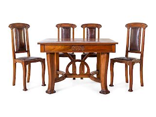 Art Nouveau
Italy, Early 20th Century
Dining Table with Six Chairs