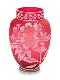 Thomas Webb & Sons
England, Early 20th Century
Pink Cameo Vase