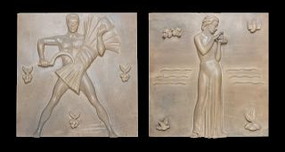 Jan and Joel Martel
(French, 1896-1966 | French, 1896-1966)
Hand-Carved Wall Relief Plaques France, c. 1925