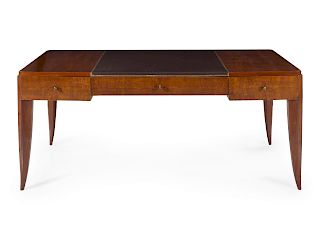 Leon Jallot, Attribution
(French, 1874-1967)
Tooled Leather-Inset Writing Desk, c. 1930