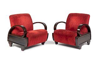 Art Deco
American, First Half of the 20th Century
Pair of Club Chairs