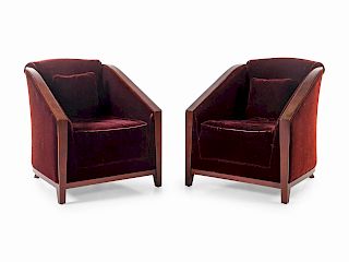 Art Deco Style
America, Late 20th century
Pair of Lounge Chairs
