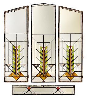 William Eugene Drummond
(American, 1876-1948) 
A Set of Four Windows for the First Methodist Episcopal Church of River Forest. Illinois, c.1912