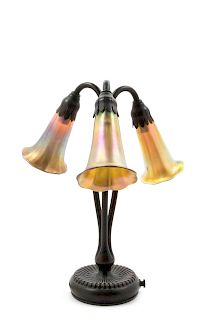 Tiffany Studios
American, Early 20th Century
Three-Light Lily Lamp