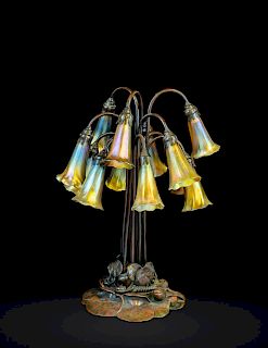 Tiffany Studios
American, Early 20th Century
Twelve Light Lily Table Lamp