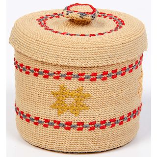 Parascovia Wright (Attu, 1922-1994) Lidded Basket, From the Stanley Slocum Collection, Minnesota 