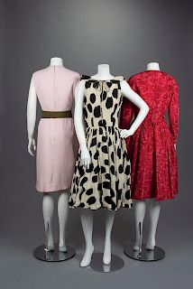 Three Teal Traina by Geoffrey Beene Dresses, c.1960