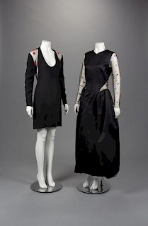 Two Geoffrey Beene Dresses with Chenille Detail, Fall 1989