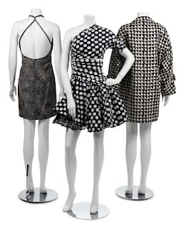 Two Geoffrey Beene Dresses and One Coat, Spring 1992