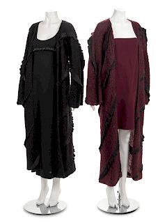 Two Alpaca Wool Dresses and Coats, Fall 1999