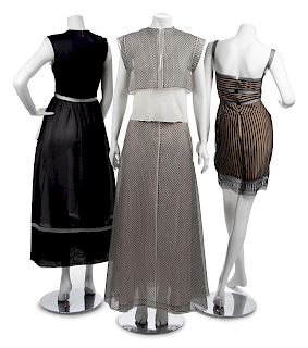 Three Geoffrey Beene Dresses with Horsehair Insets, Spring 2000