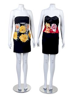 Two Geoffrey Beene Emrboidered Mini Dresses, 1989 & 1992