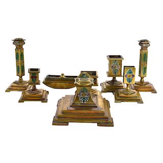 Eight Russian Art Deco Desk Set