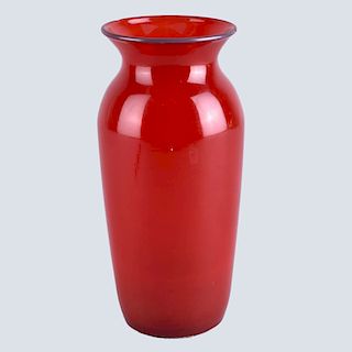 Tiffany Studios Red Glass Vase