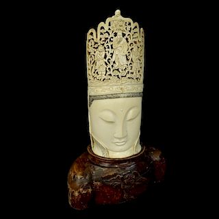 Chinese Carved Ivory Bust