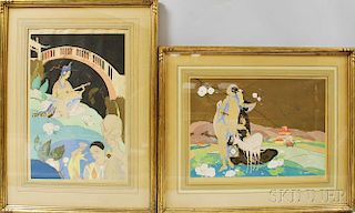 Umberto Brunelleschi (Italian, 1879-1949)      Two Art Deco Subjects