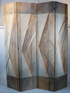 J. HOUCK: Abstract 4-Panel Folding Screen, 1983