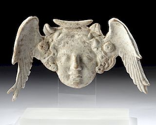 Greek Canosan Pottery Winged Head Applique