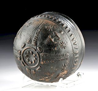 Signed Greek Hellenistic Megarian Glazed Pottery Bowl